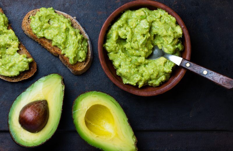 Guacamole with tomatoes and avocado