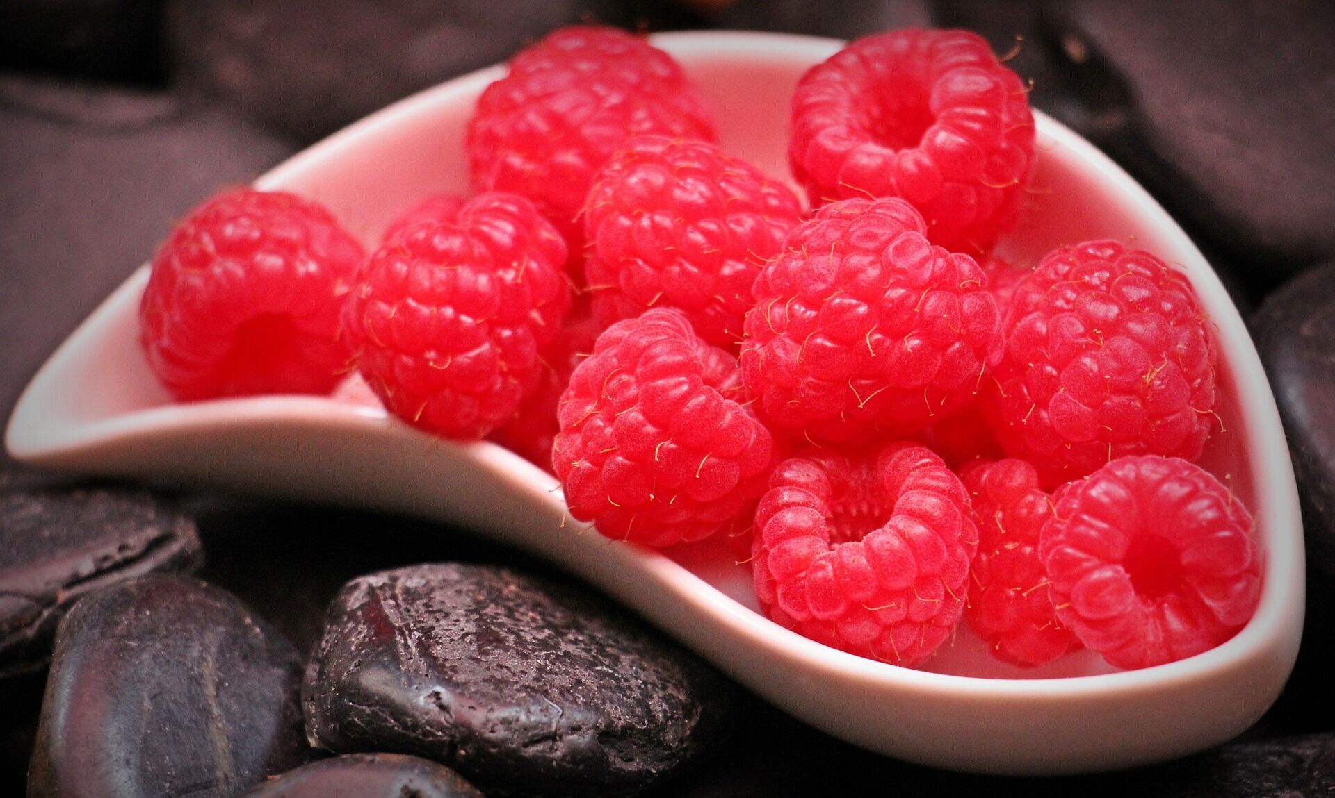 Healthy raspberries