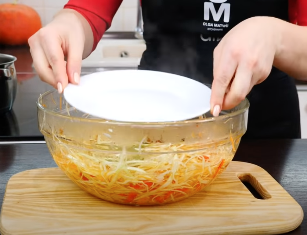 Homemade sauerkraut with peppers