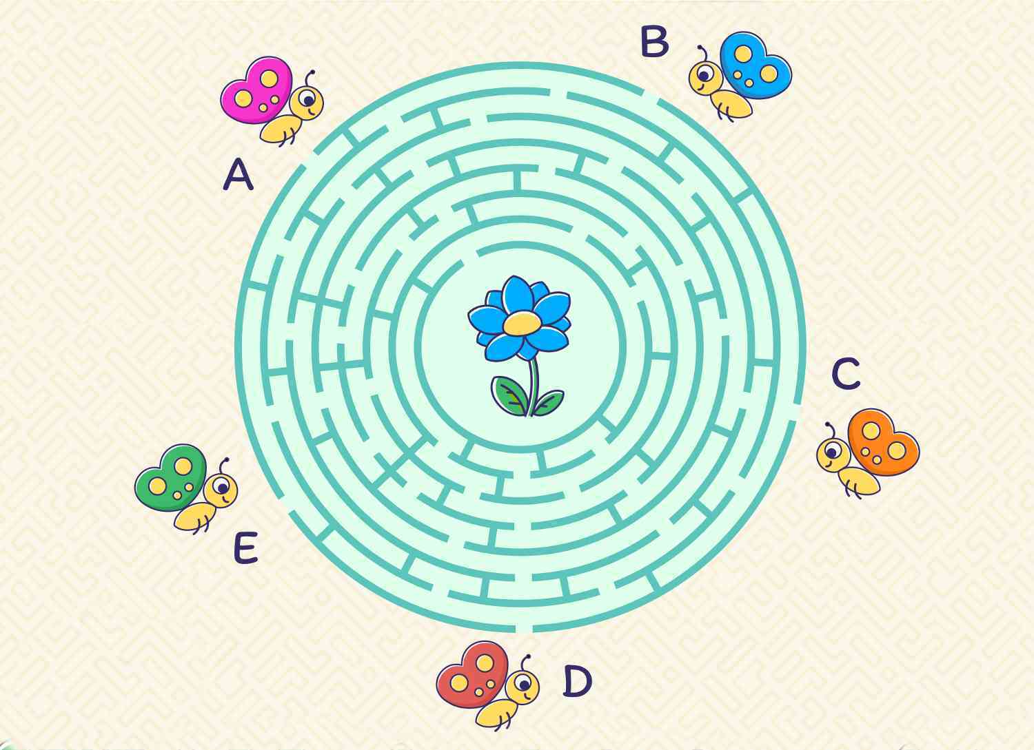 Which butterfly will reach the flower first? A challenging puzzle for the smartest