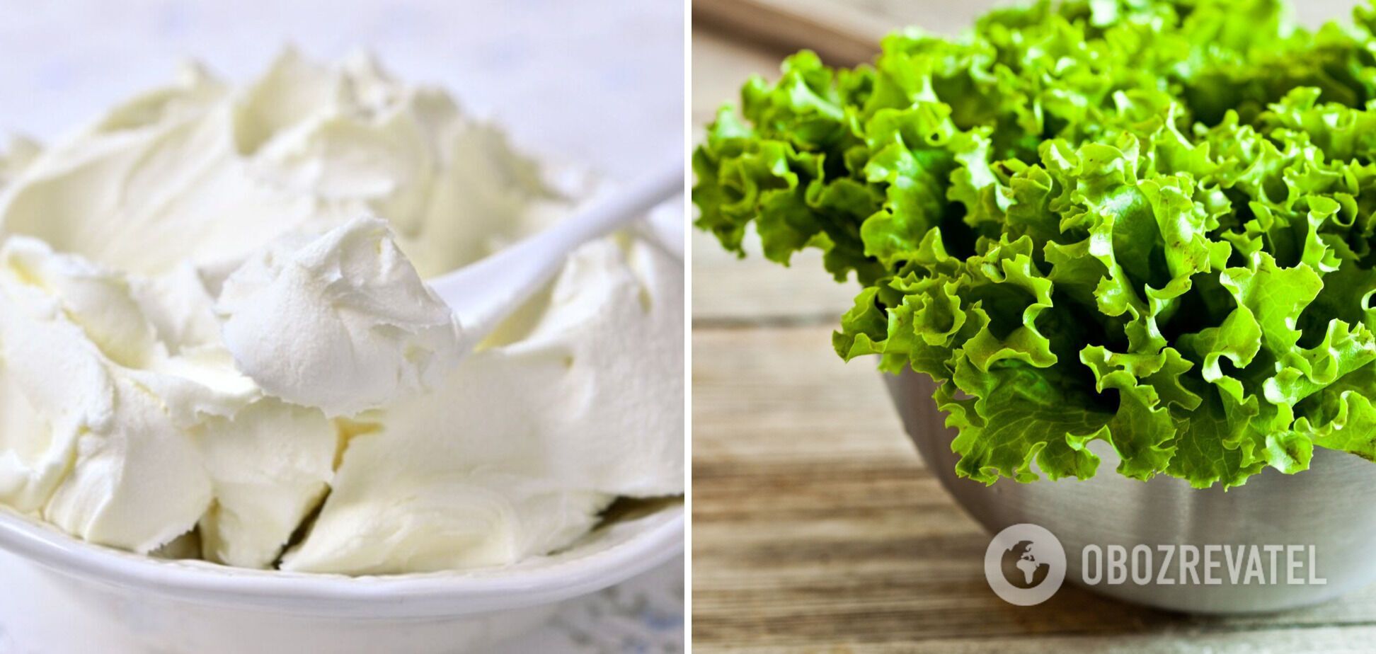 Sour cream and greens for the dish