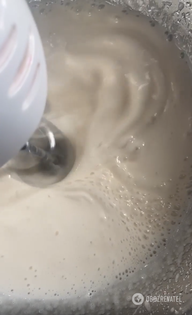 Gelatin whipped until thick