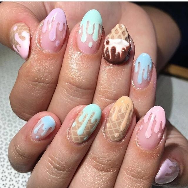 Ice cream nails: how to make a super trendy manicure for summer 2024. Photo