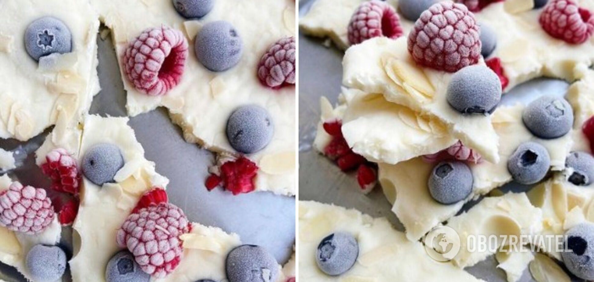 Frozen yogurt with berries