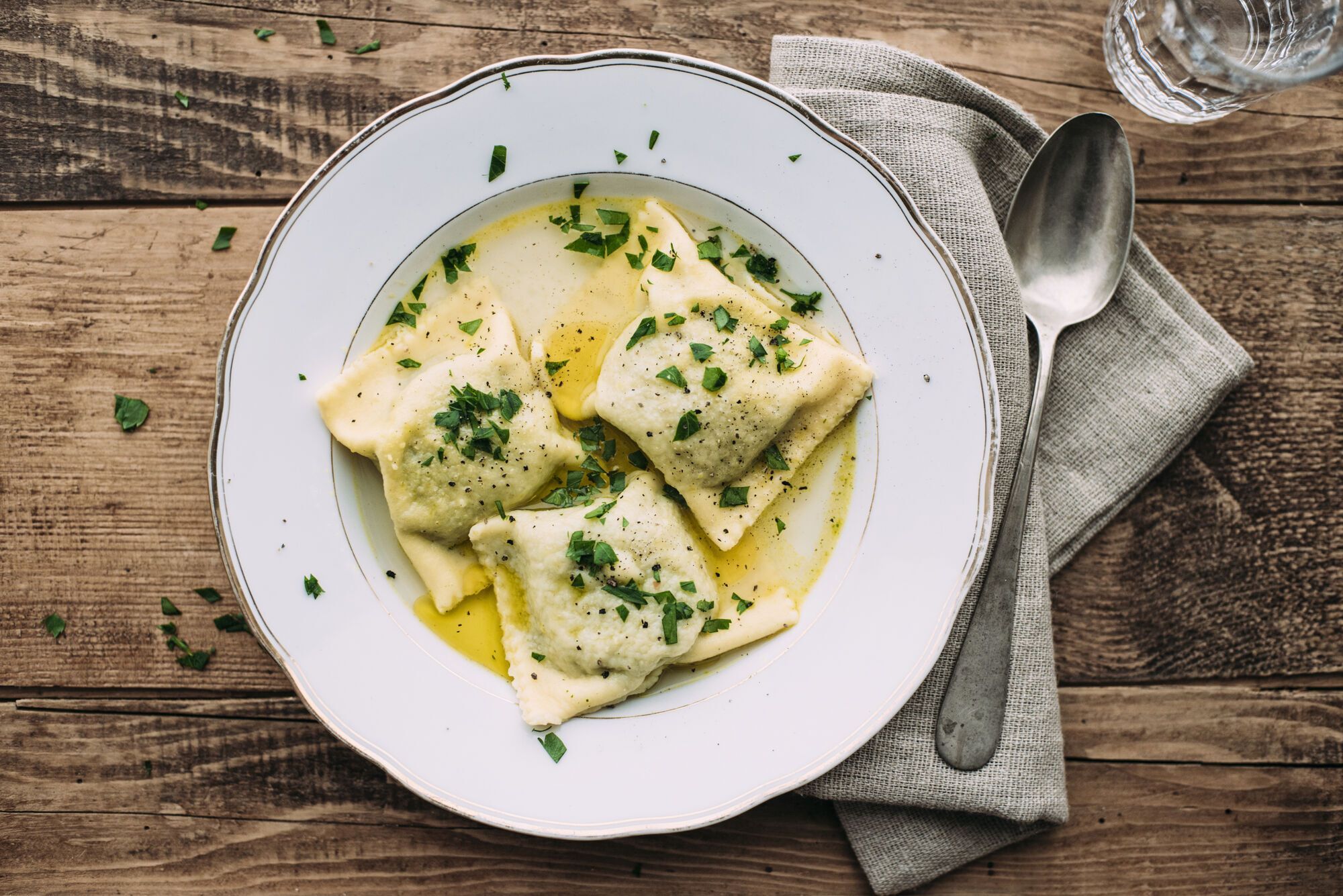 Homemade ravioli