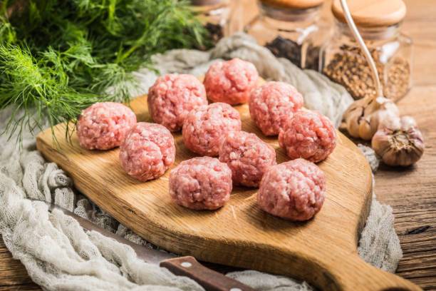 Meatballs with rice and minced meat