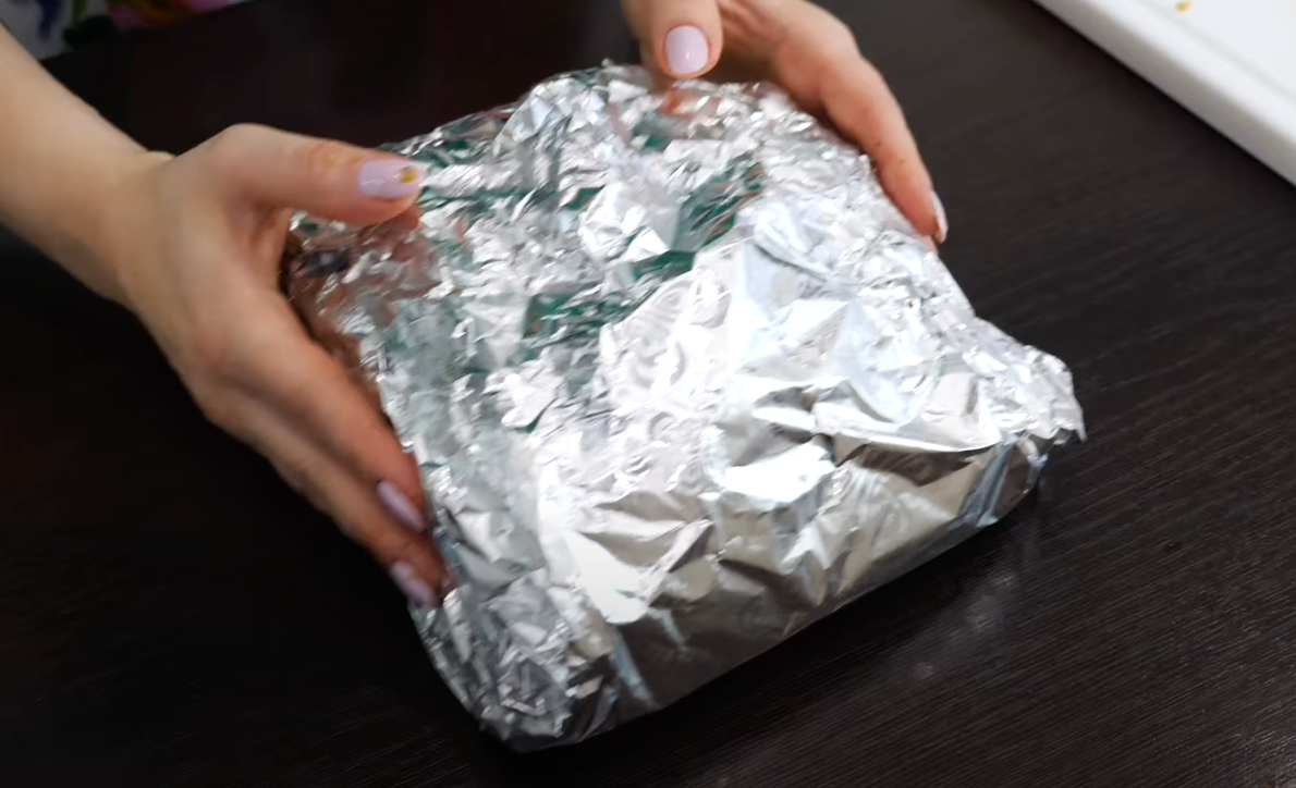 Baking lard in foil