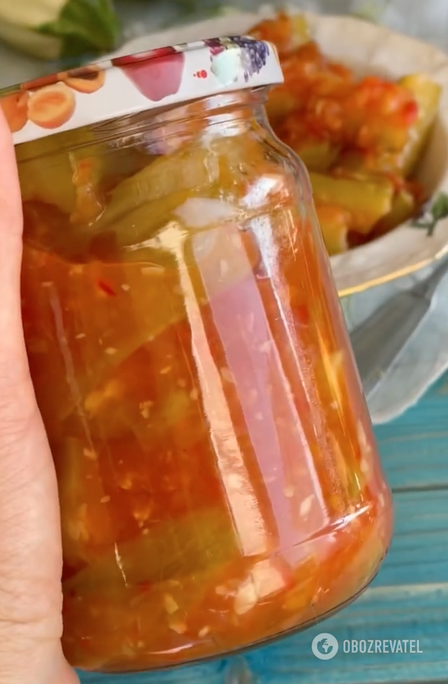 Homemade pickled zucchini