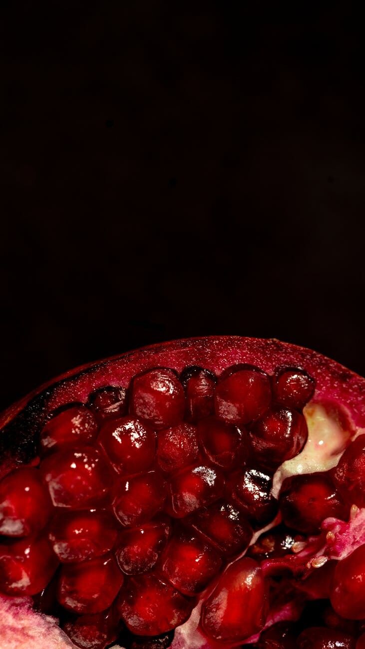 Pomegranate seeds for decoration