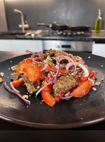 Georgian-style liver salad