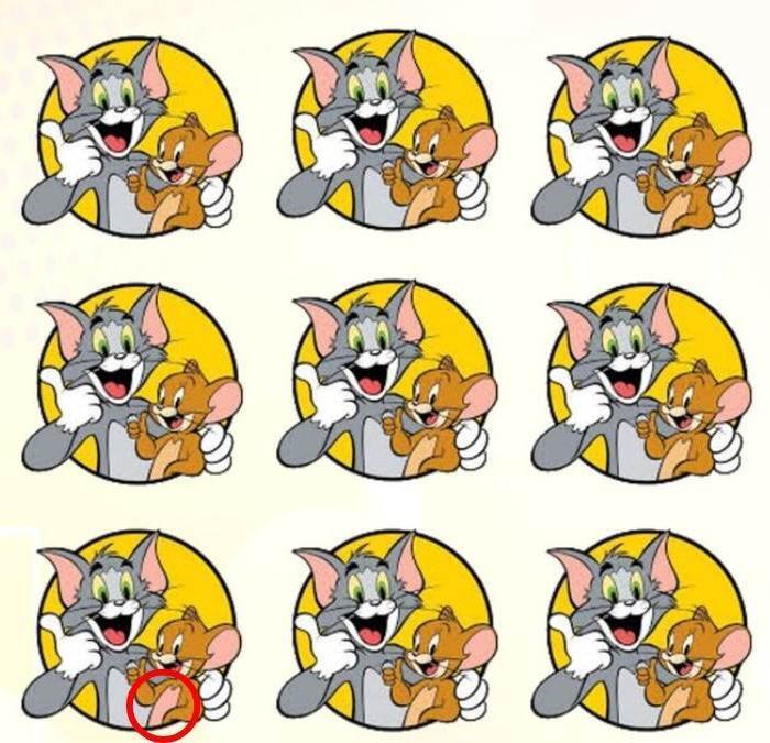 Znajdź niewłaściwego Toma i Jerry'ego: łamigłówka inspirowana kreskówką