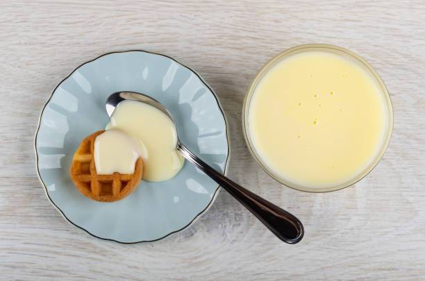 Waffles with condensed milk