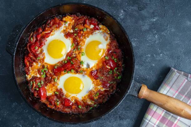 Shakshuka with vegetables and tomato paste