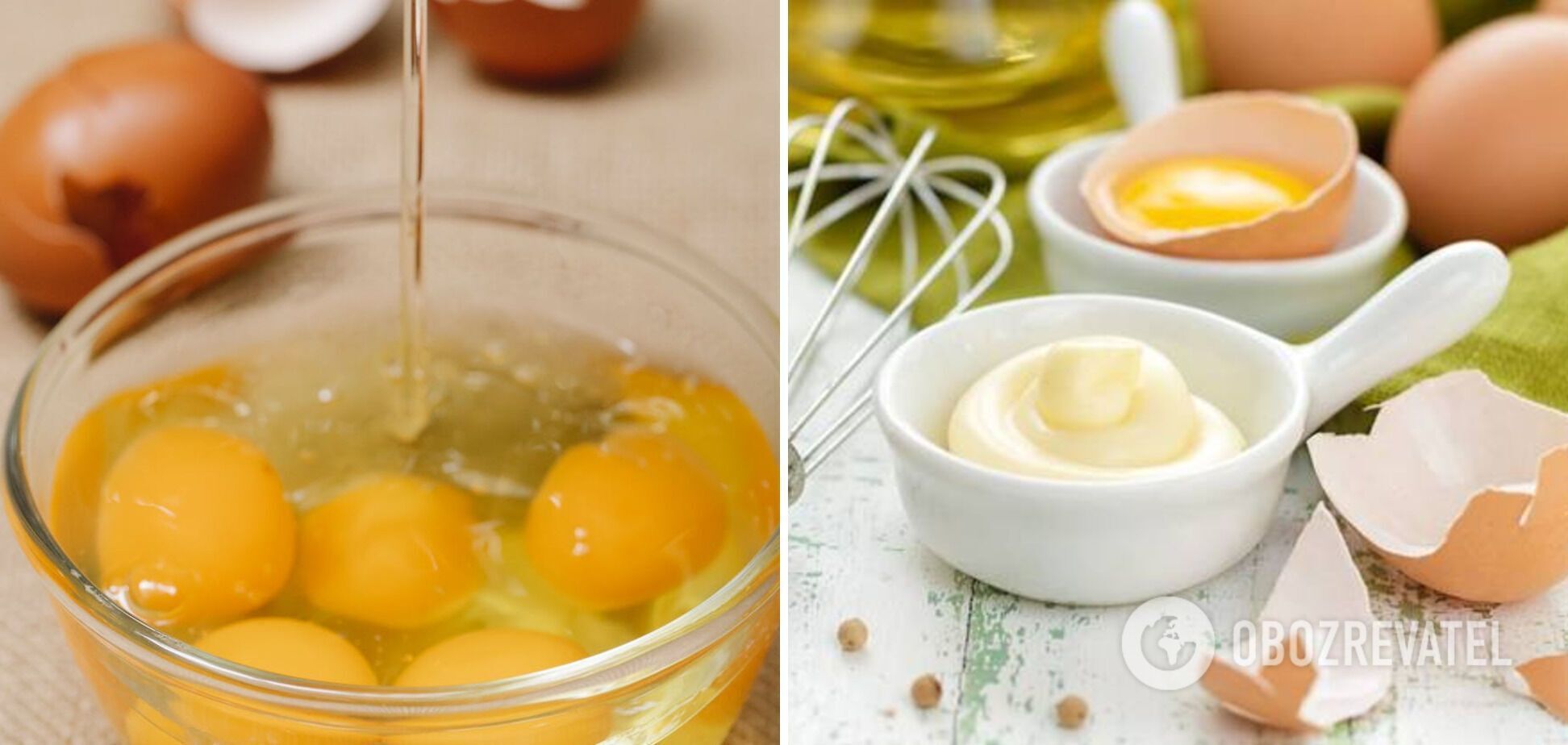 Making mayonnaise with egg yolks