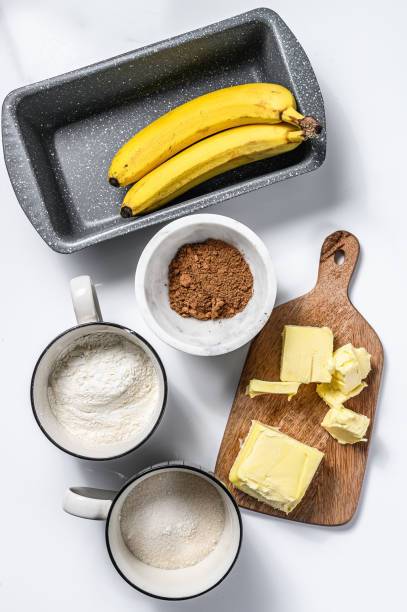 Ingredients for a banana dessert