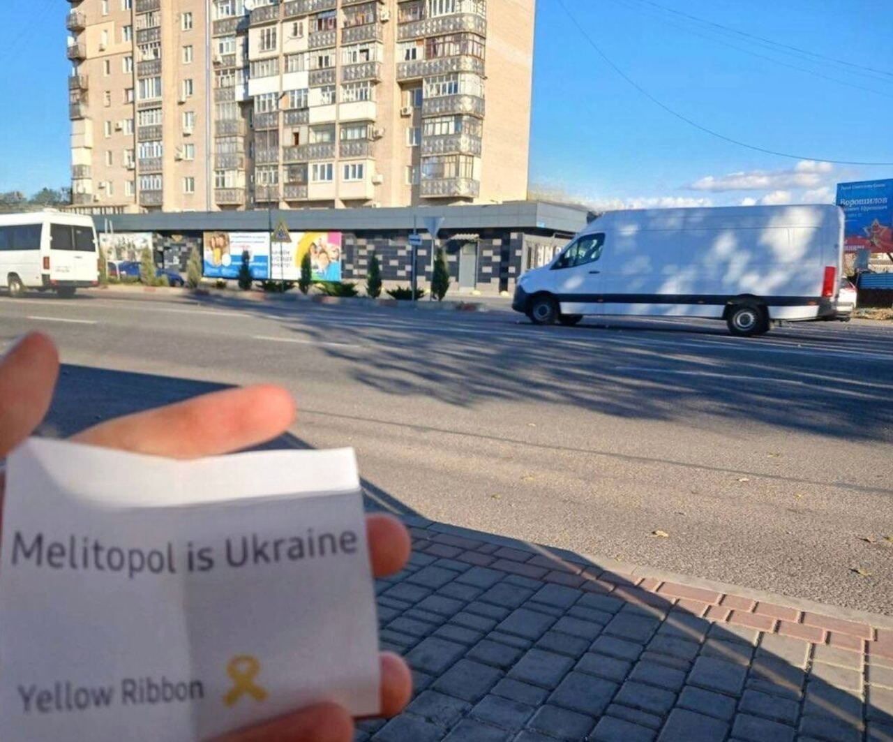 ''This is Ukraine'': activists held a patriotic flash mob in occupied Donetsk and Melitopol. Photos