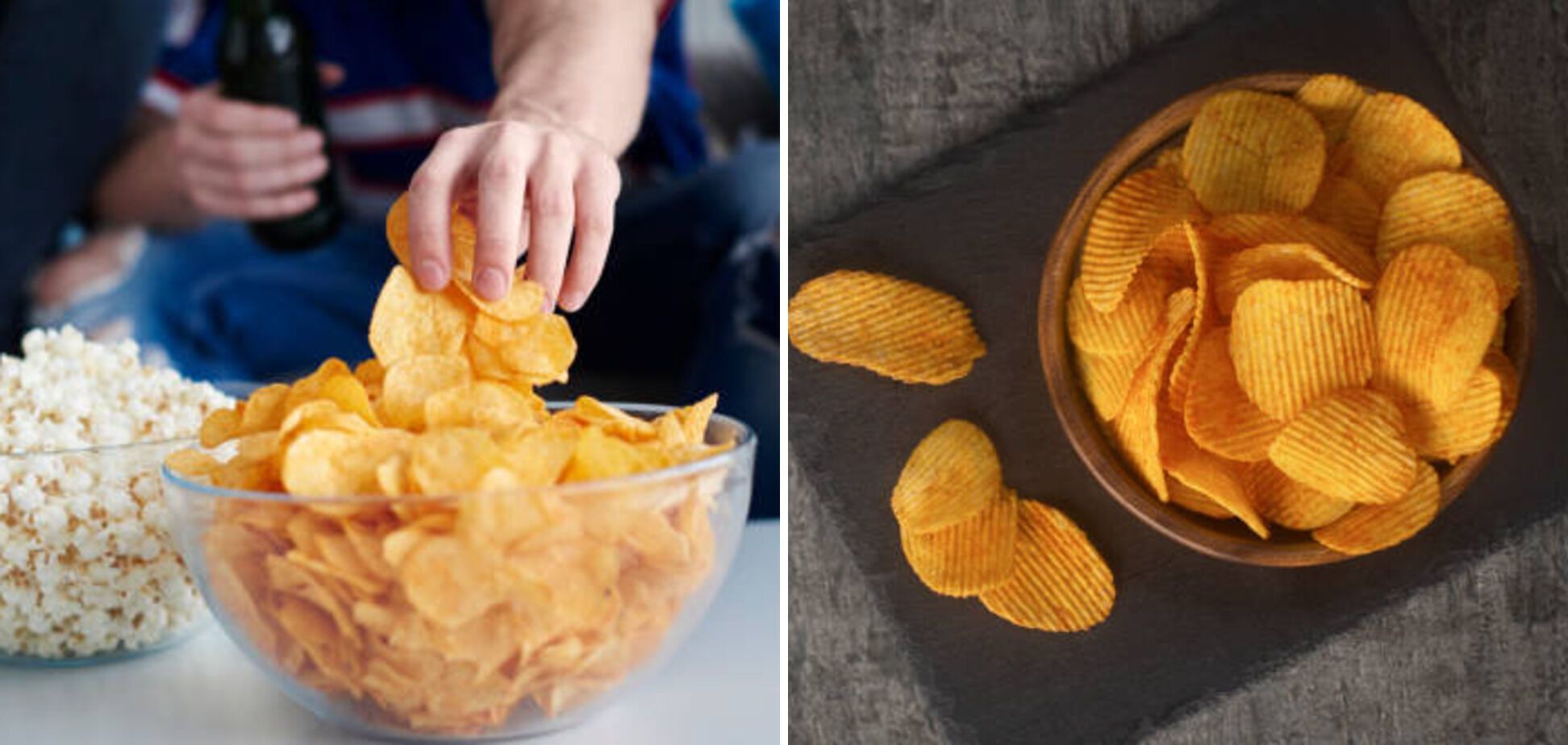 Crispy and golden homemade potato chips