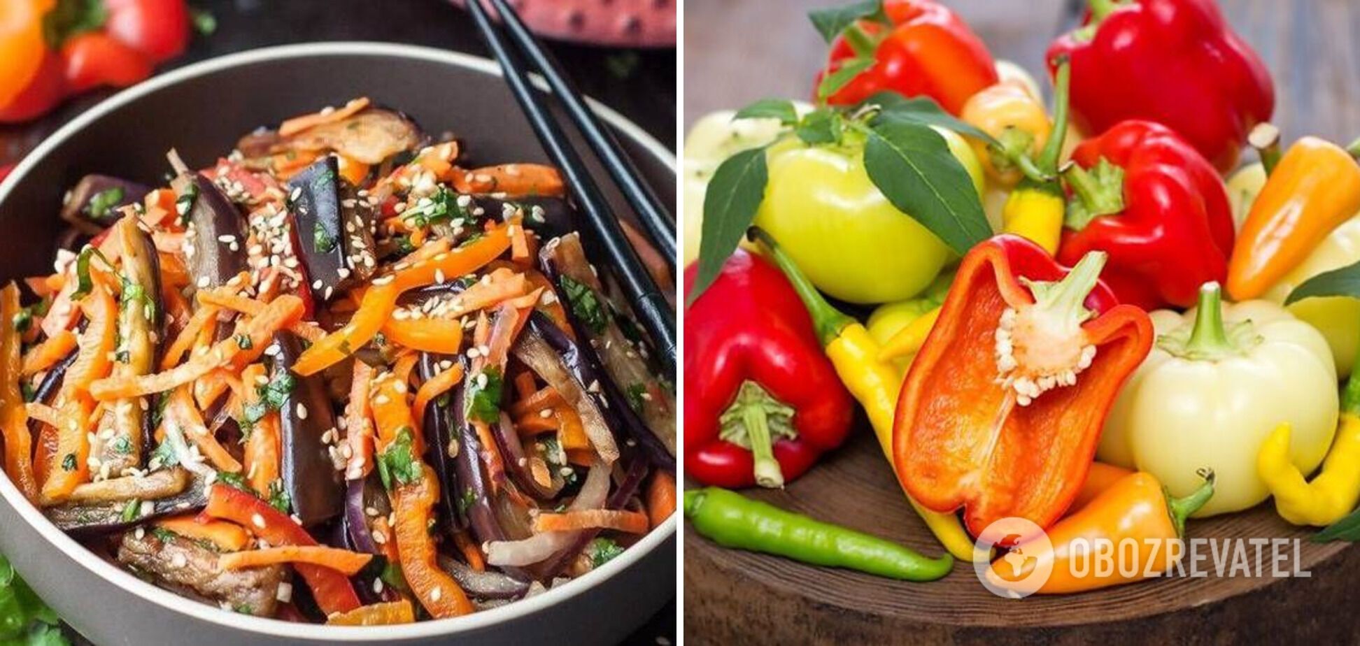 Zucchini and peppers for salad