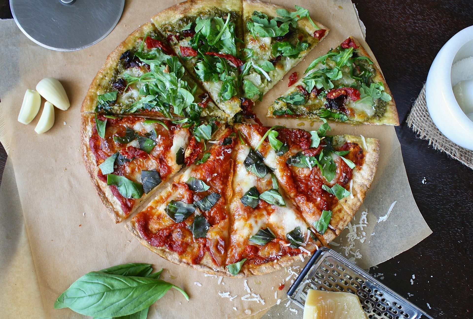 You can add herbs and garlic to pizza to add even more flavor