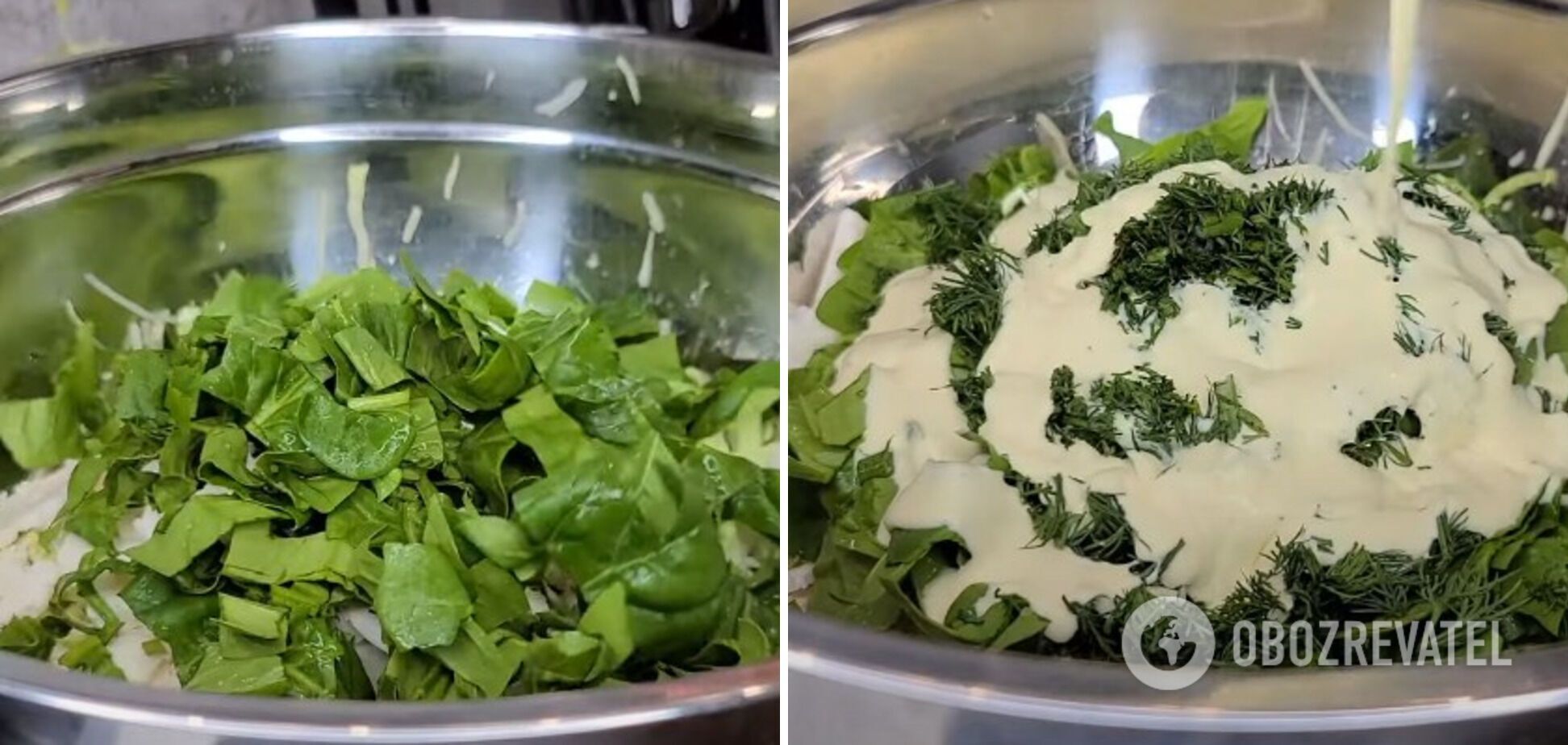 Salad with sour cream dressing
