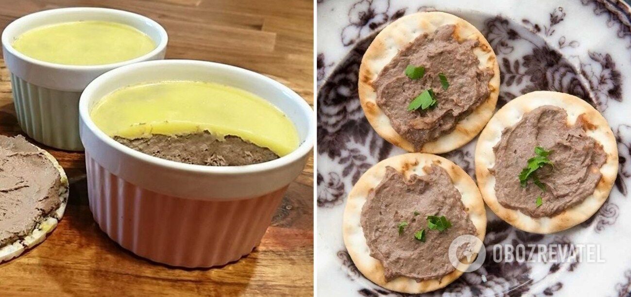 Homemade liver pate with mushrooms
