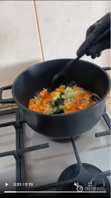 Frying vegetables