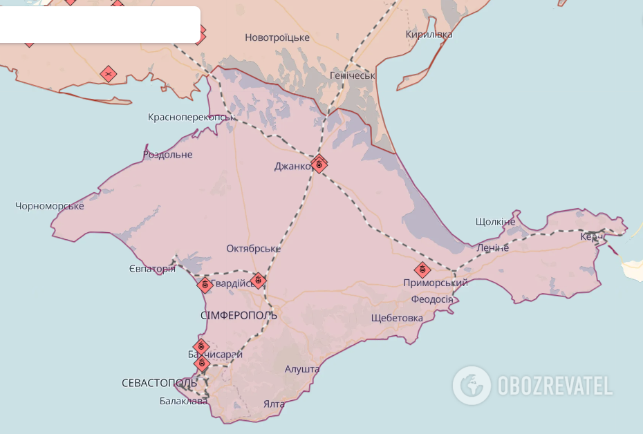 Occupied Crimea. Map.