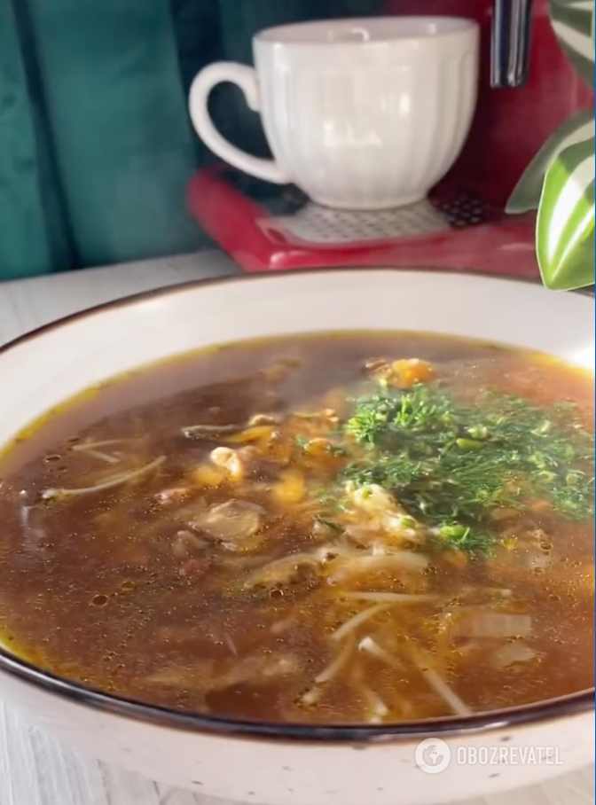 Delicious mushroom broth