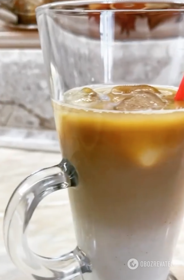 Homemade ice latte