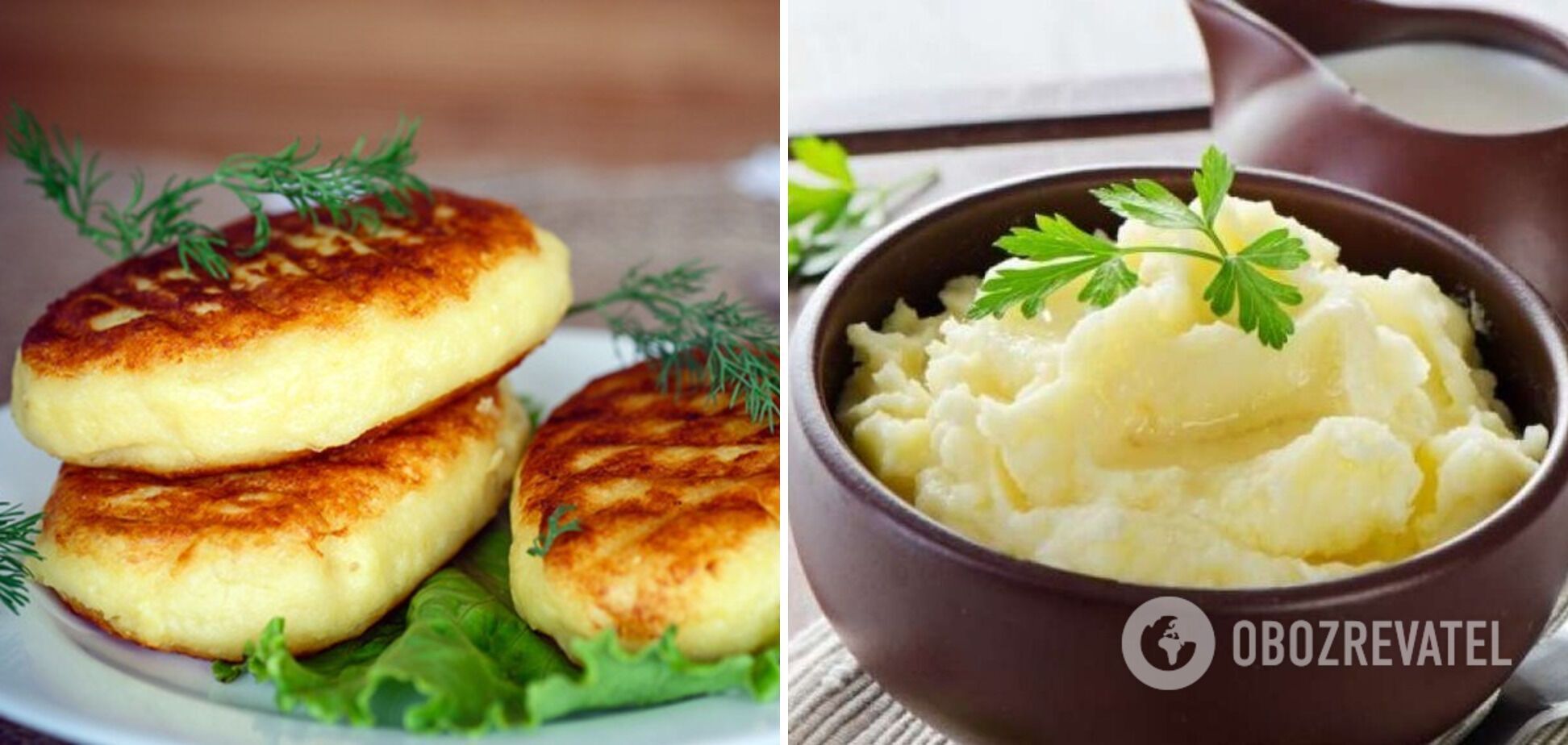 Fried potato patties with mashed potatoes