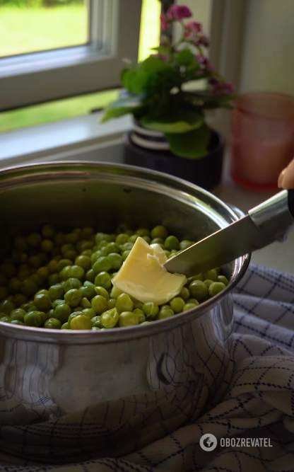 Easy mashed green peas: better than any soup