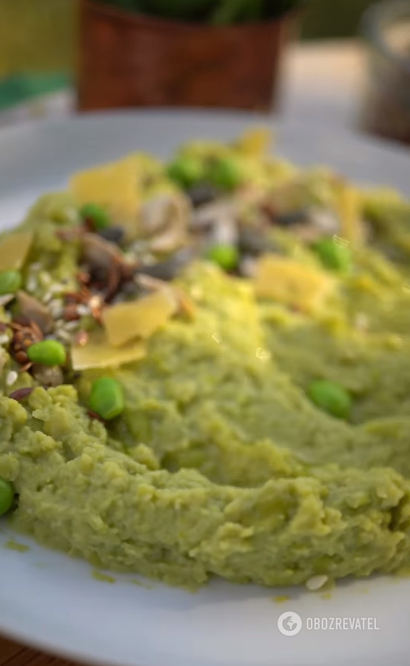 Easy mashed green peas: better than any soup