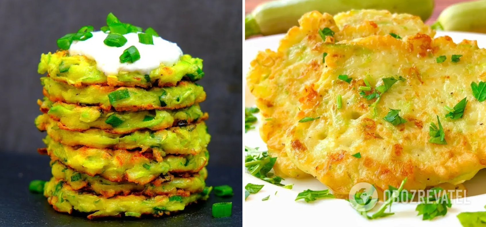 Zucchini pancakes in 5 minutes