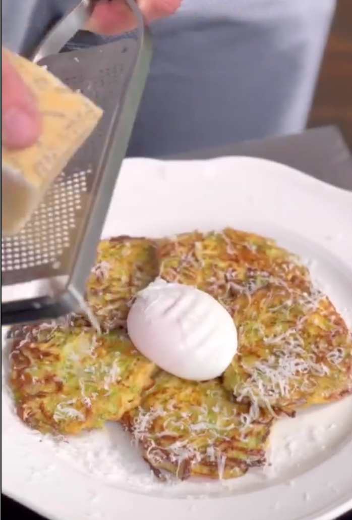 Ready-made zucchini pancakes with parmesan