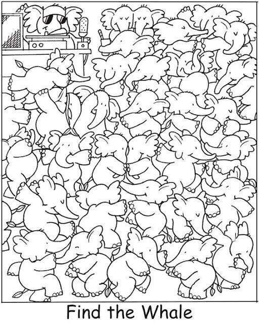 Find the whale among the elephants: an optical puzzle for the most attentive