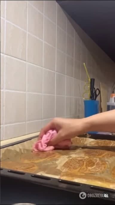 Wiping the surface with a towel