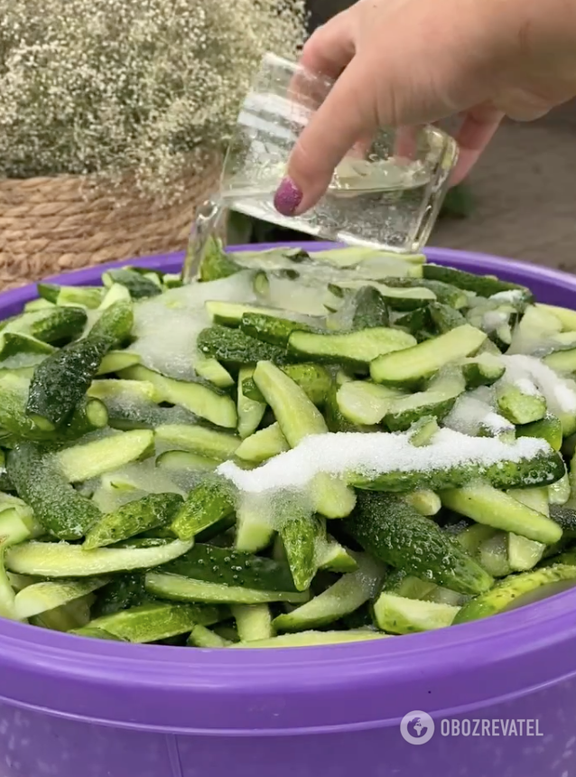 Cucumbers for the dish