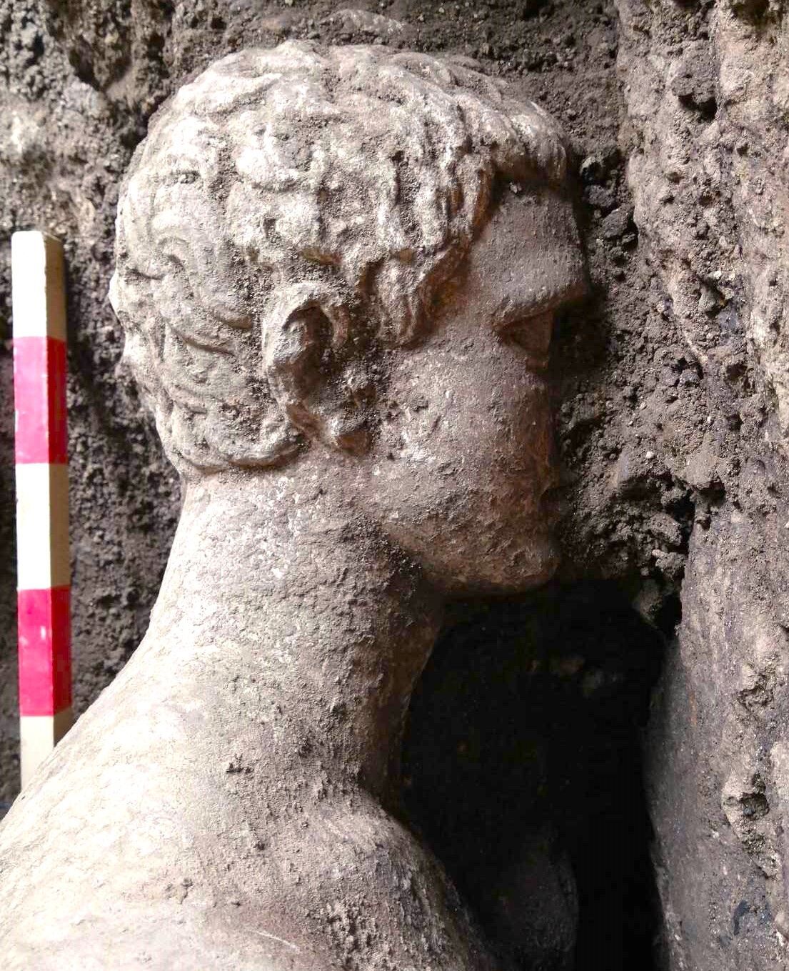 A statue of the god Hermes was found in a sewer in Bulgaria. Photo