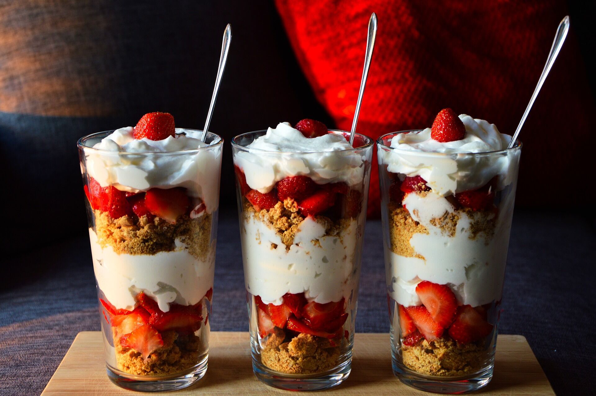 English dessert with sponge cake and berries