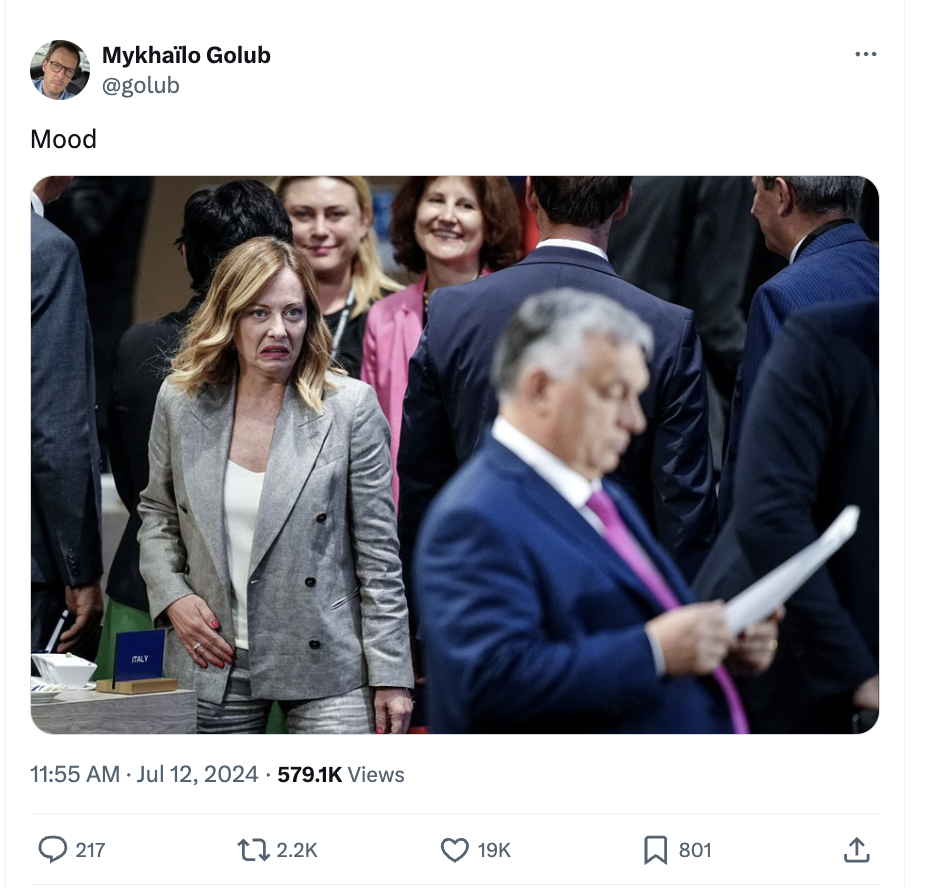 Meloni's look at Orban broke the web: photo from NATO summit goes viral