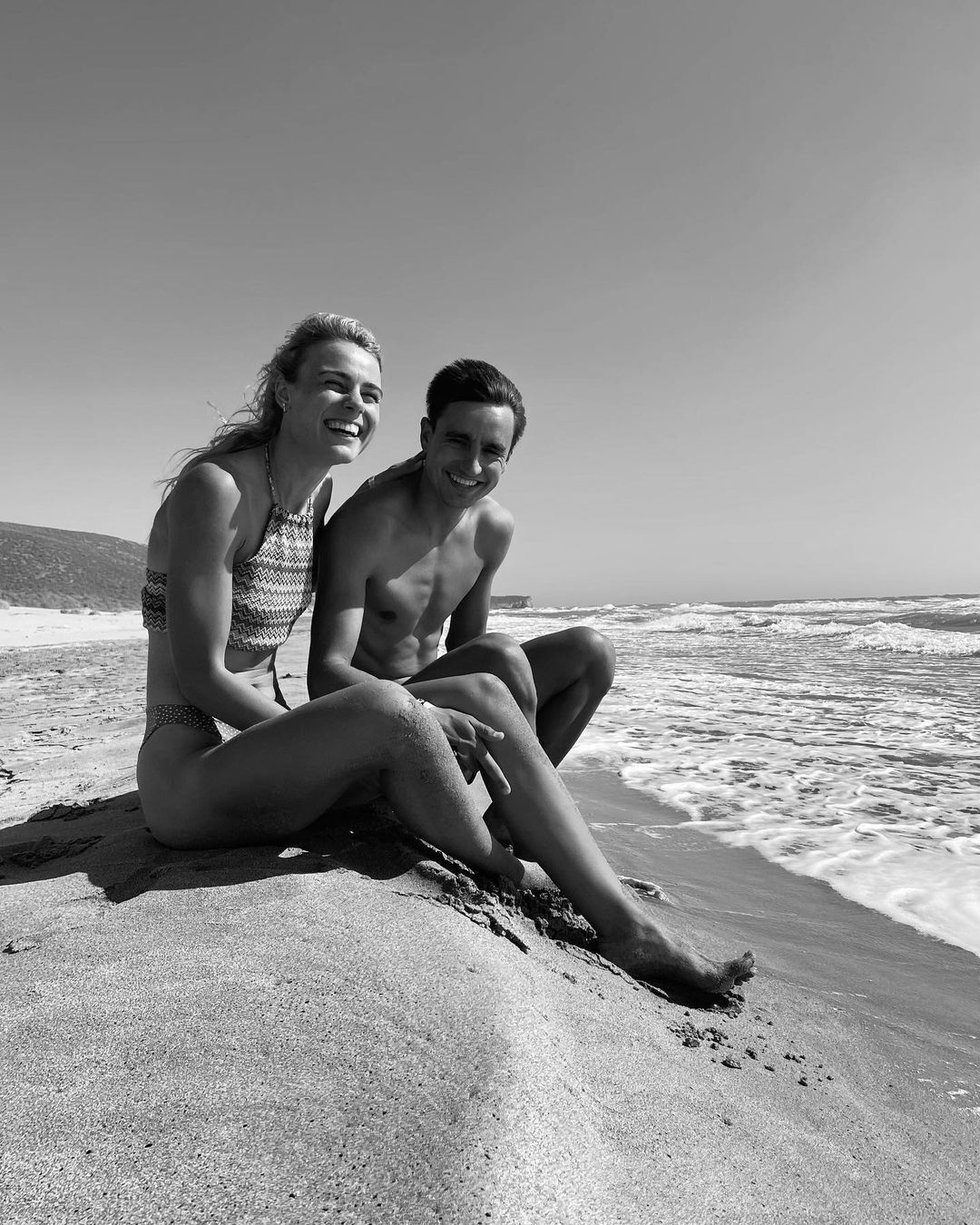 Yuliia Levchenko and Yurii Kishchenko on the beach of Patara.