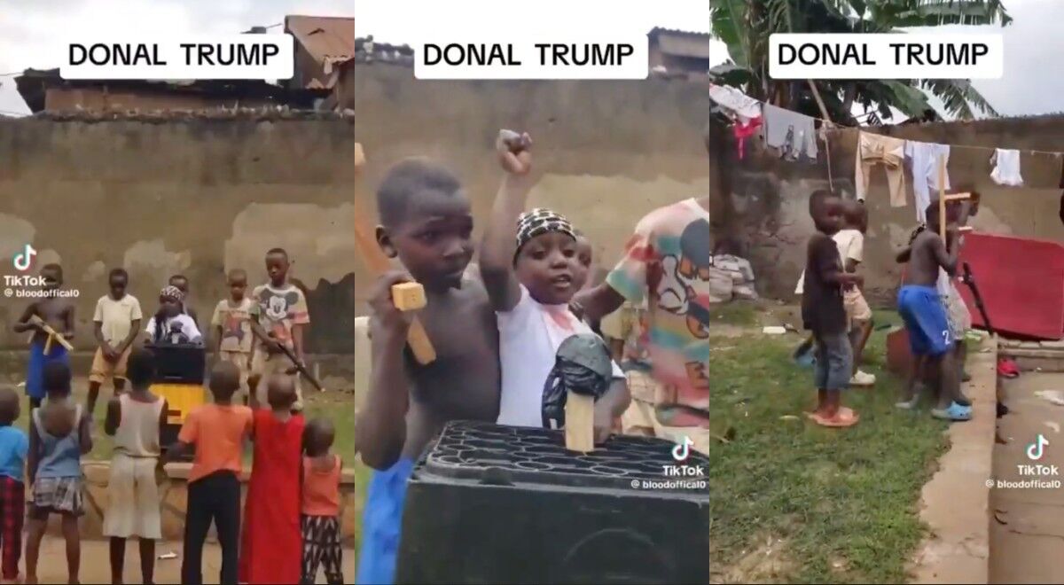 Children from Uganda recreated the scene of the assassination attempt on Trump. The video went viral