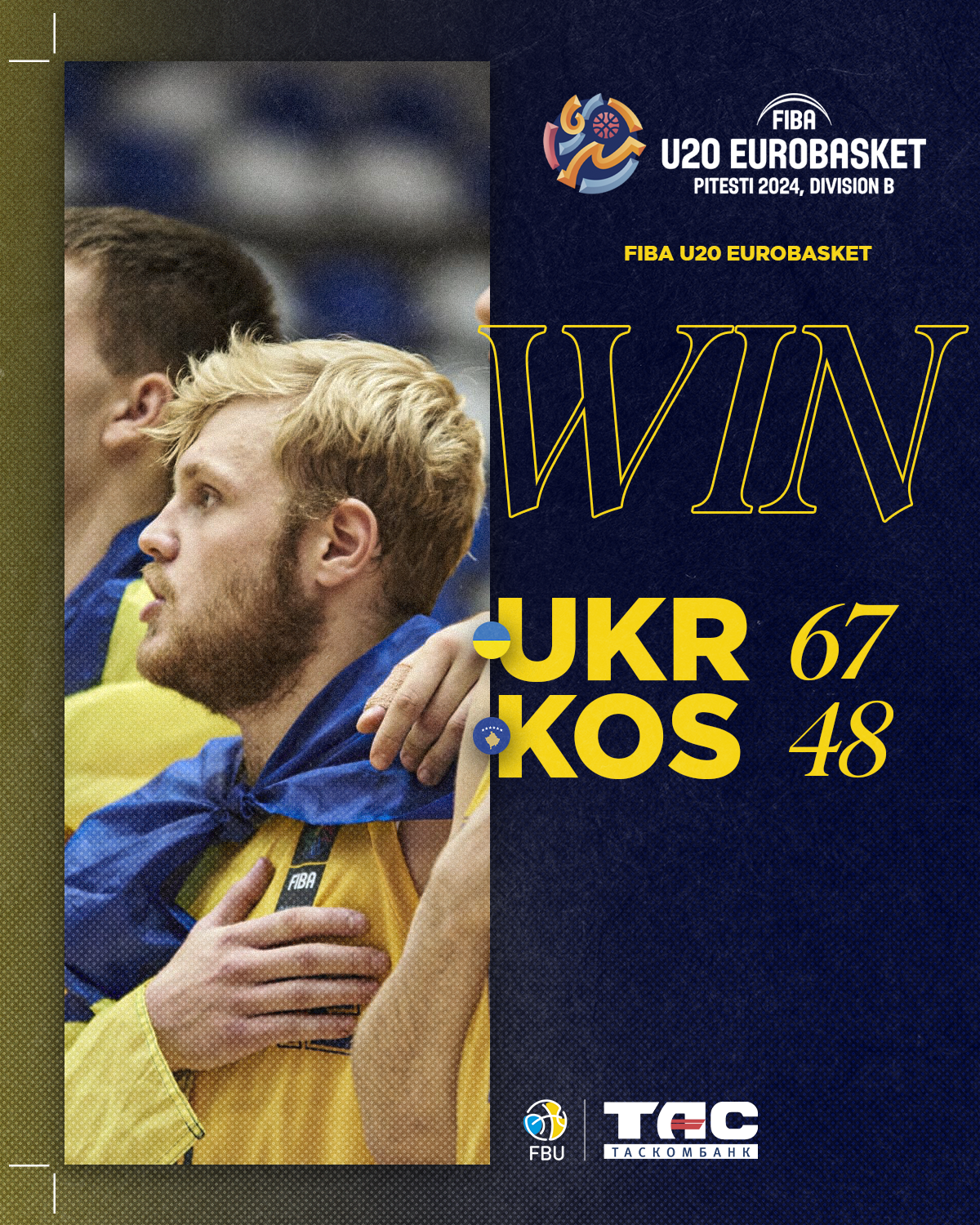 Ukraine won the group and reached the quarterfinals of EuroBasket U-20