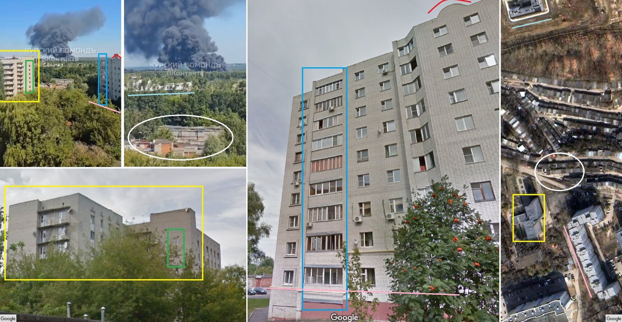 Ogromny pożar w rosyjskim mieście Kursk, z którego unosi się czarny dym. Zdjęcia i wideo