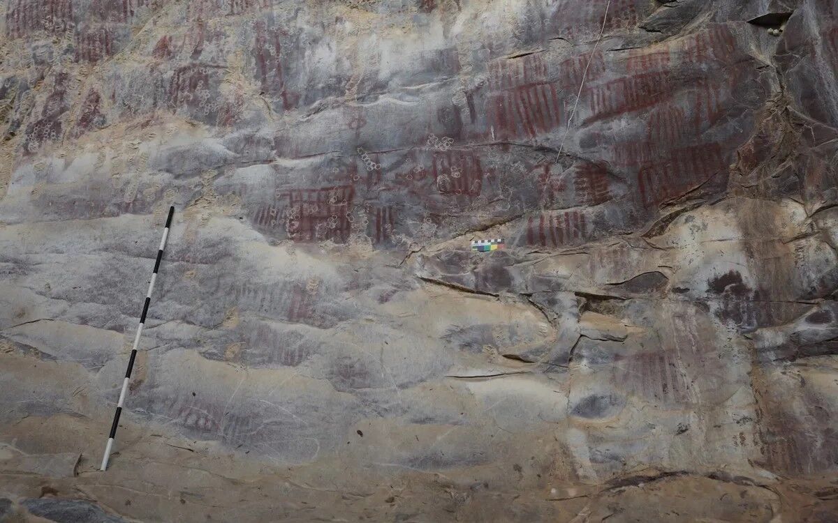 4000-year-old rock paintings. Unique art of a previously unknown culture found in Venezuela