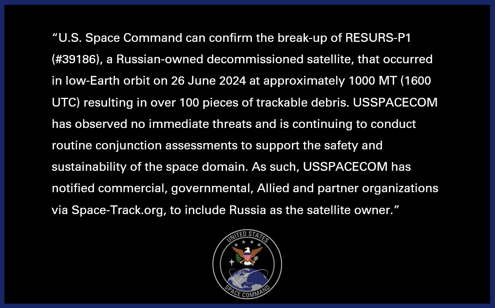 Rozpadł się na ponad 100 kawałków: Astronauci ISS zmuszeni do ukrywania się w schronie przez godzinę z powodu rosyjskiego satelity