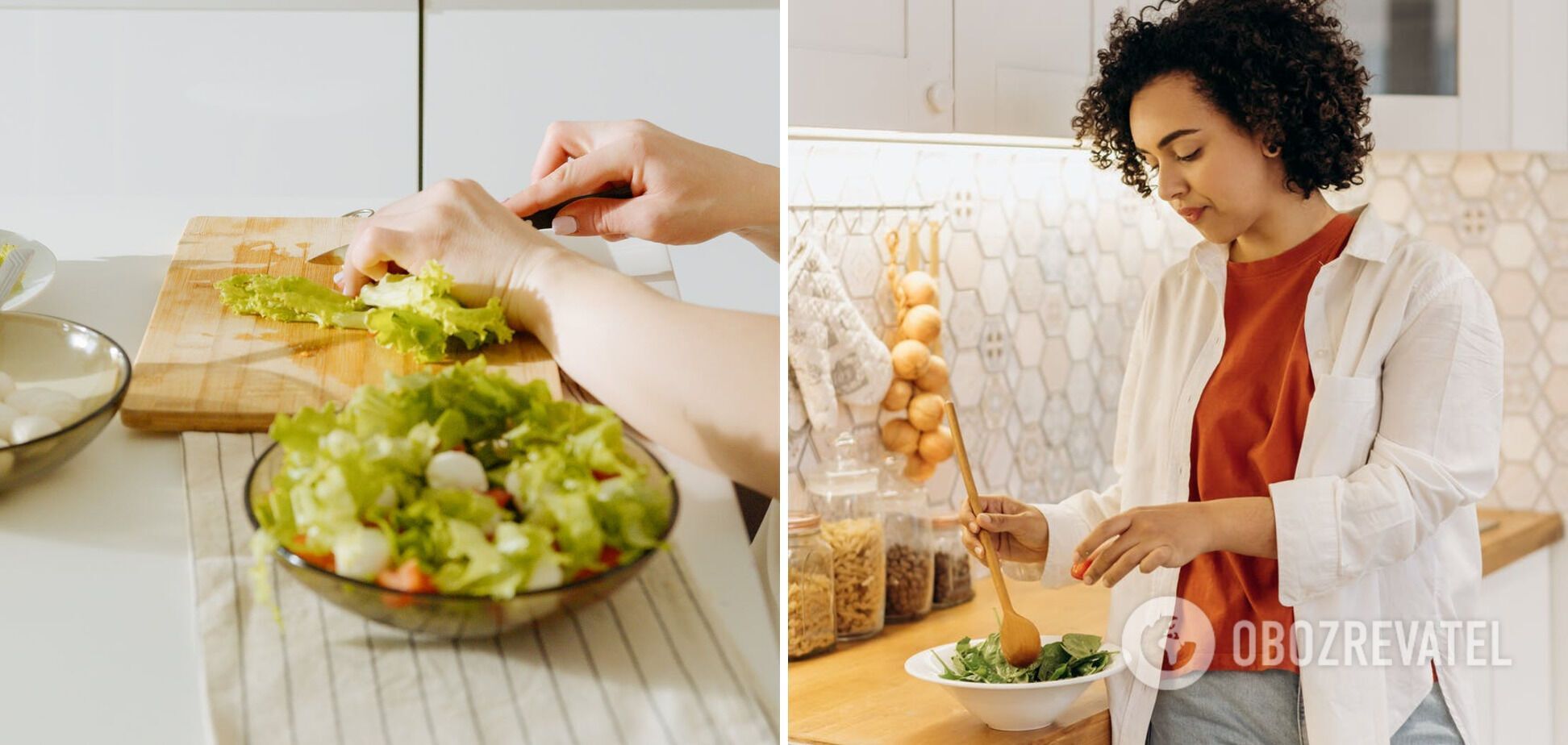 Preparing a vegetable salad