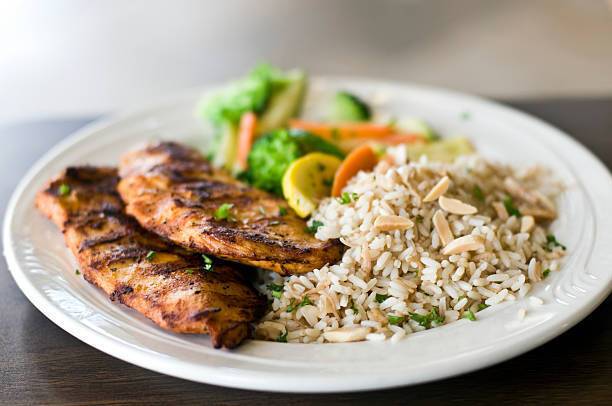 Rice with vegetables and chicken