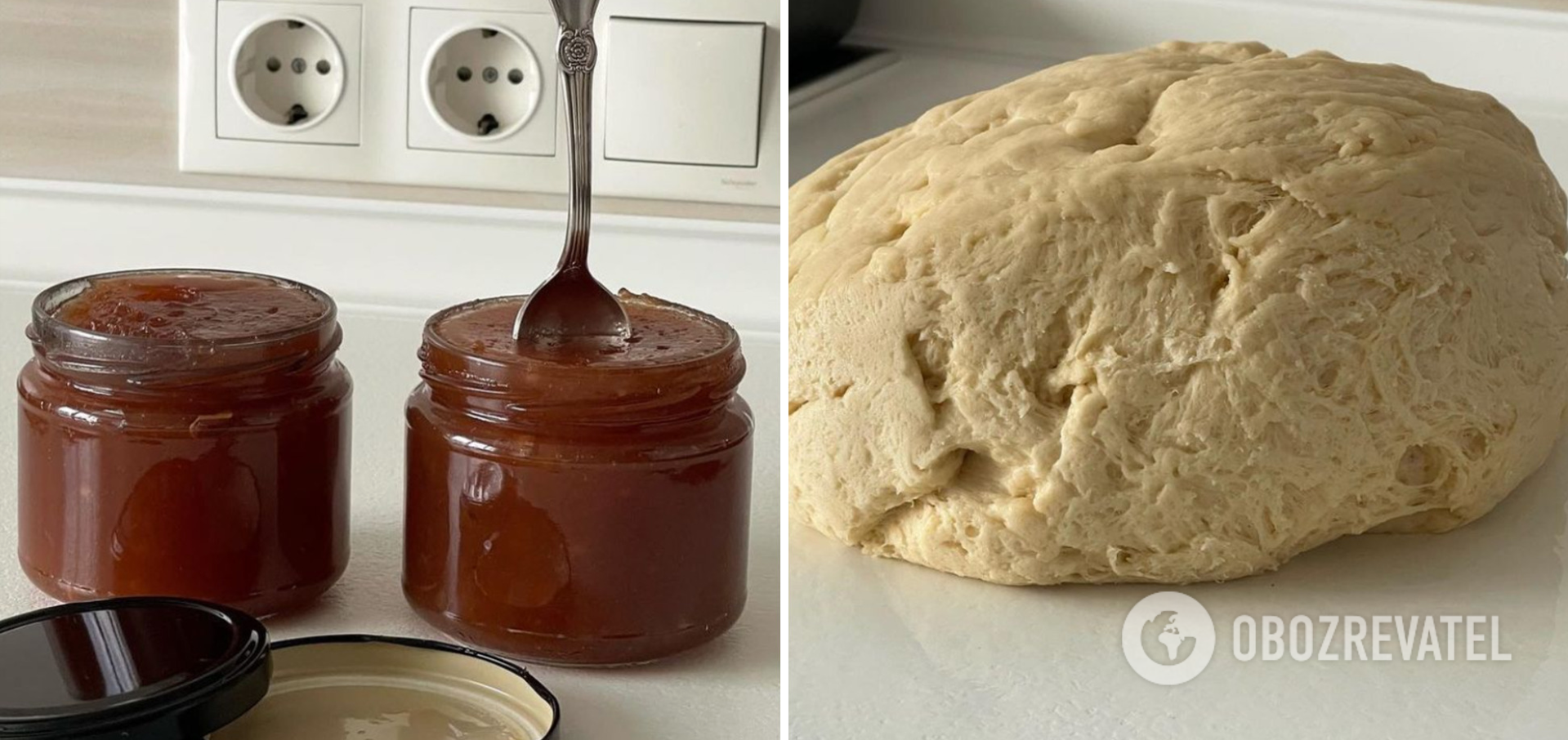 Jam and dough for pies