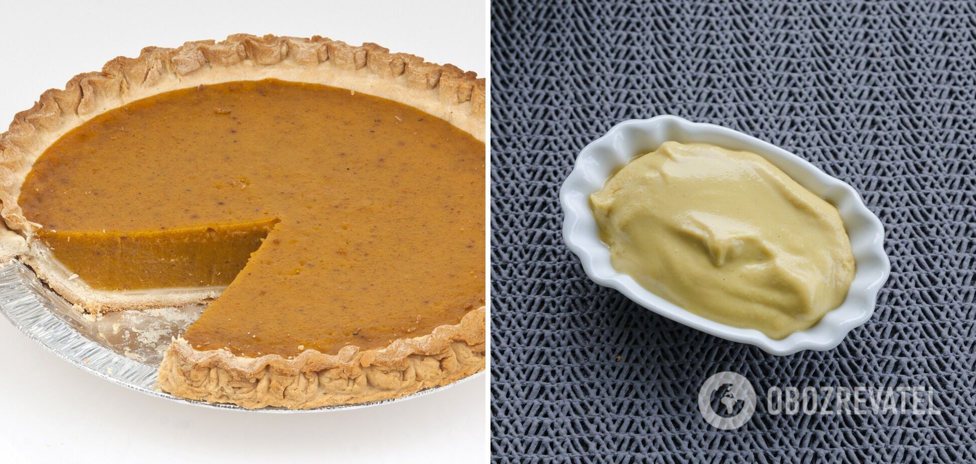 Pumpkin pie with mustard